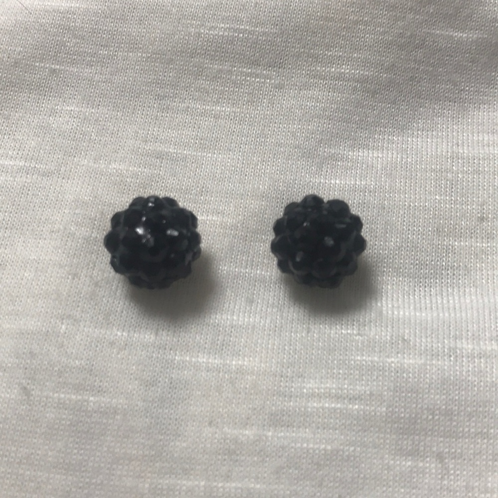 Black post earrings